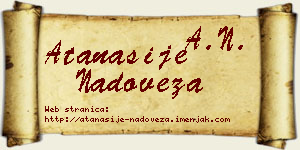 Atanasije Nadoveza vizit kartica